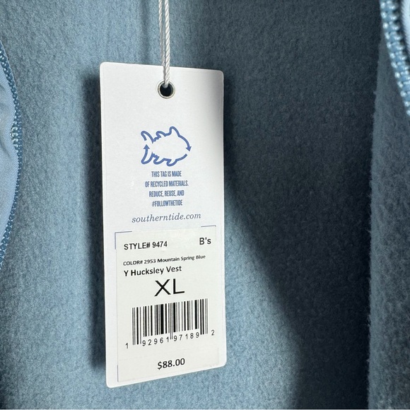 NWT Southern Tide Boy’s Youth Hucksley Vest Size XL Blue Outdoors Pockets Spring - Picture 10 of 12